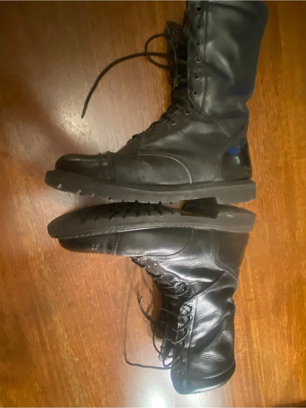 Rocky 2090 10” Paraboot Zip Combat Boots Mens size 8.5M Black Leather Military